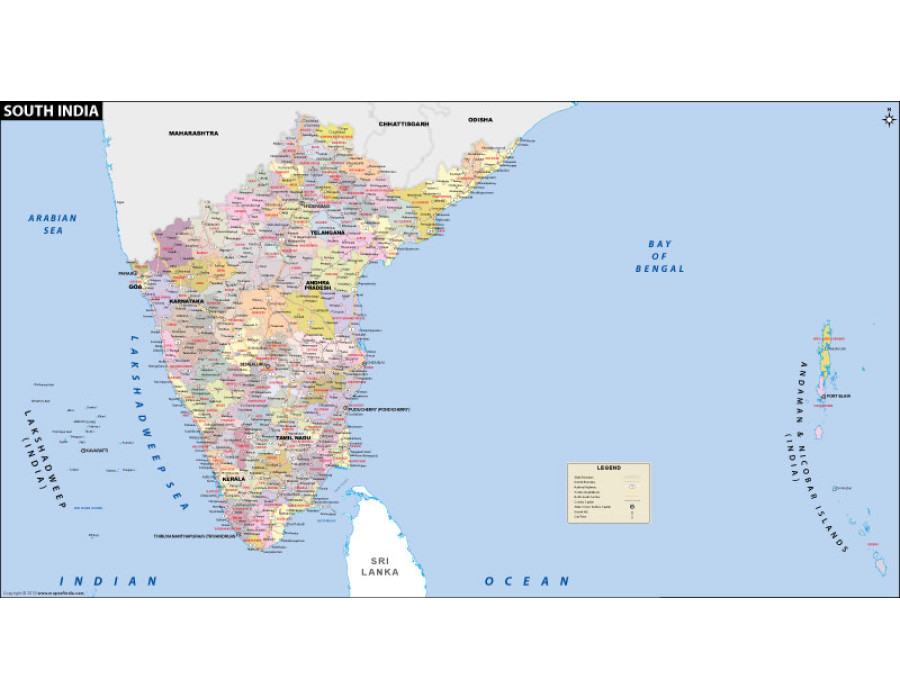 South India District Map